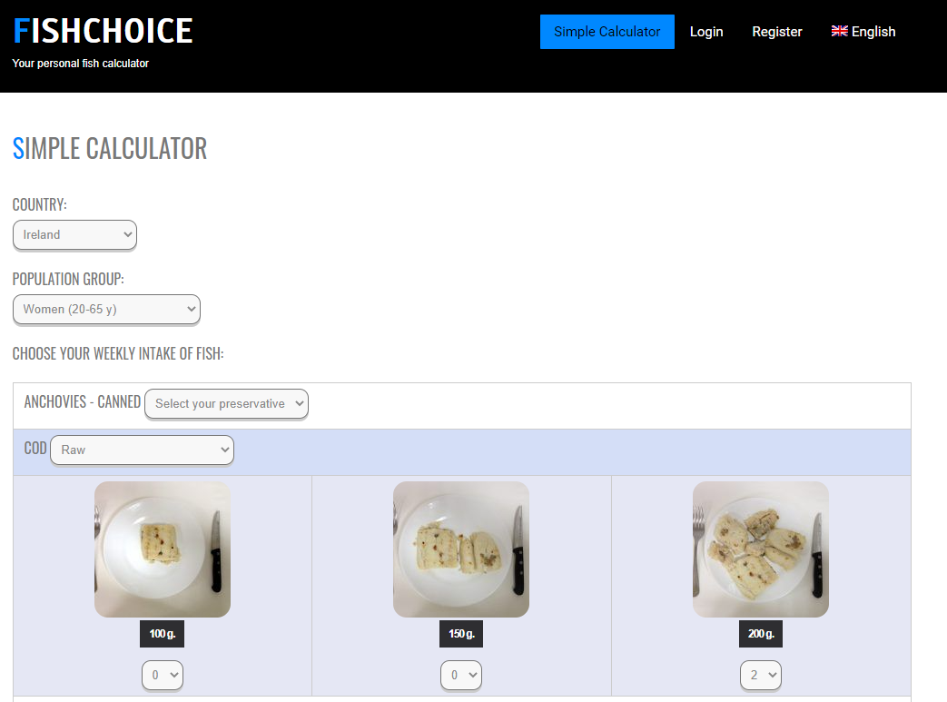 screenshot of FishCHoice